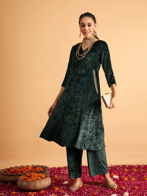 Shae by SASSAFRAS Women Fit and Flare Green Midi/Calf Length Dress