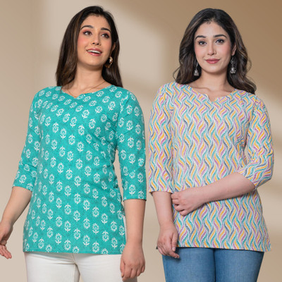 I N ENTERPRISES Women Floral Print Straight Kurta(Light Green, Multicolor)