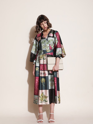 VERO MODA Women Fit and Flare Multicolor Midi/Calf Length Dress