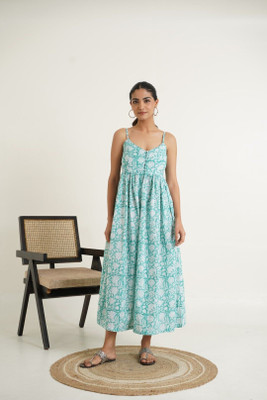 Goodhand Women A-line Light Green Knee Length Dress