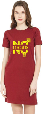 HouseOfCommon Women T Shirt Red Above Knee/Mid Thigh Length Dress