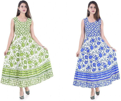 KRISMARTELITE Women A-line Multicolor Maxi/Full Length Dress