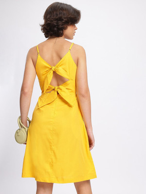 Dressberry Women A-line Yellow Mini/Short Dress