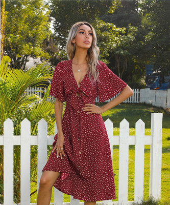 Urbanic Women A-line Maroon Mini/Short Dress