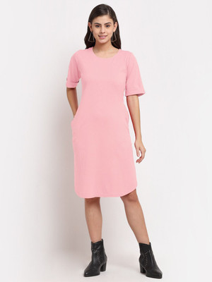 BRINNS Women A-line Pink Knee Length Dress