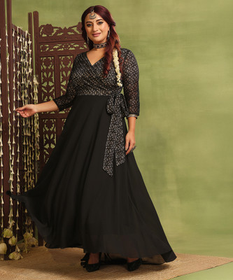 Miss Chase Women Maxi Black Full Length Dress