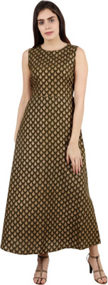 Pratyusha Women A-line Dark Green Knee Length Dress