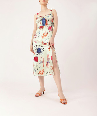 Dressberry Women A-line Multicolor Midi/Calf Length Dress
