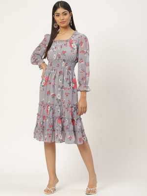 Moda Rapido Women A-line Purple Midi/Calf Length Dress