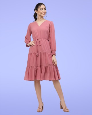 MISS AYSE Women A-line Pink Dress