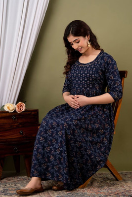 Dashify Women Fit and Flare Blue Midi/Calf Length Dress