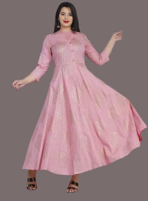 A N Enterprises Flared/A-line Gown(Pink)