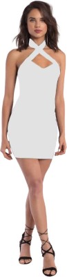 KrishnasCloset Women Bodycon White Dress