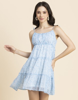 moomaya Women Gathered Blue Dress