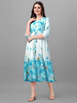 RK Creation Flared/A-line Gown(Light Blue)
