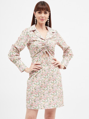 HARPA Women Shirt Multicolor Above Knee/Mid Thigh Length Dress