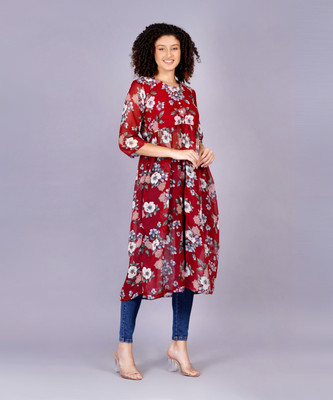 Oh Mi Dios Women Fit and Flare Red Midi/Calf Length Dress