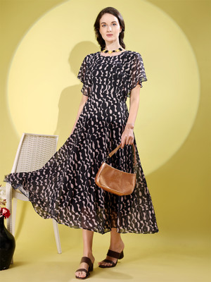 HouseOfCommon Women Maxi Black Full Length Dress