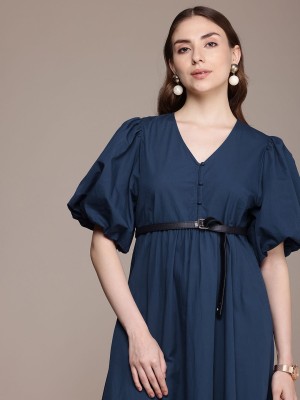 French Connection Women A-line Blue Dress