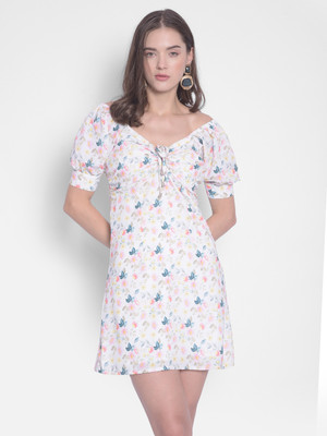 CRIMSOUNE CLUB Women A-line Multicolor Above Knee/Mid Thigh Length Dress