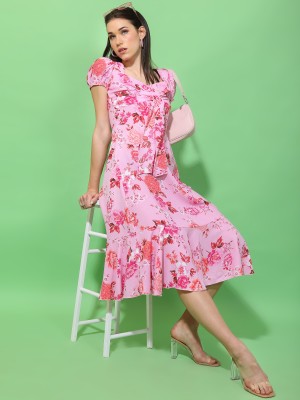 Tokyo Talkies Women A-line Pink, Purple Dress