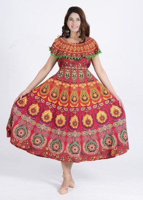 KRISMARTELITE Women A-line Multicolor Maxi/Full Length Dress