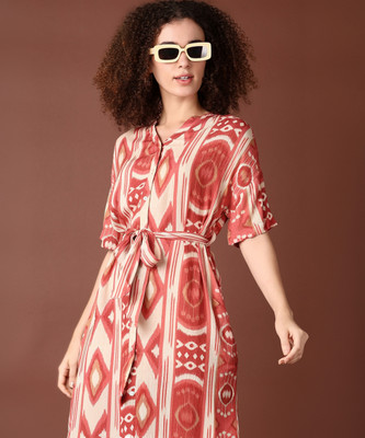 V-MART Women Shirt Pink Above Knee/Mid Thigh Length Dress