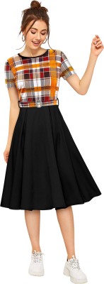 london belly Women Fit and Flare Multicolor Dress