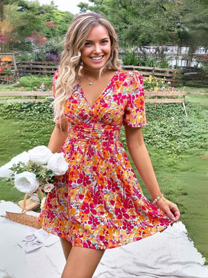 Berrylush Women Fit and Flare Red Above Knee/Mid Thigh Length Dress