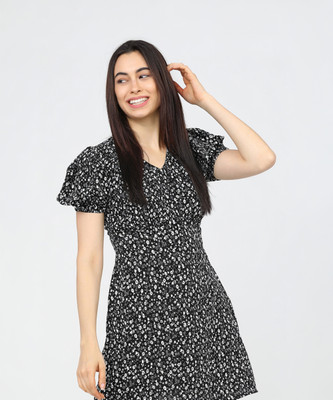 Tokyo Talkies Women A-line Multicolor Knee Length Dress