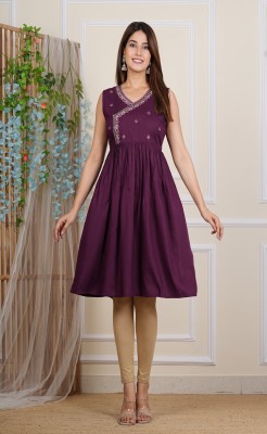 Sanjeev Enterprises Women A-line Purple Dress