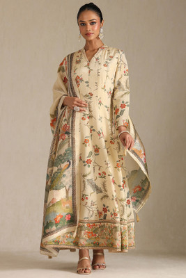 soch Women A-line Beige Maxi/Full Length Dress
