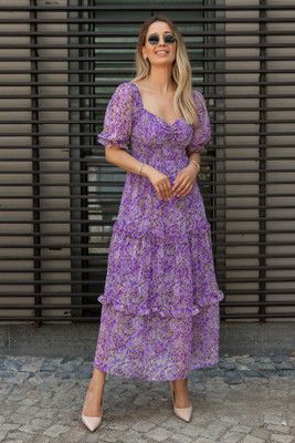 Honky Tonky Women Maxi Purple Full Length Dress