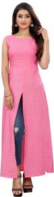 tanvi creation Women Floral Print Frontslit Kurta(Pink)