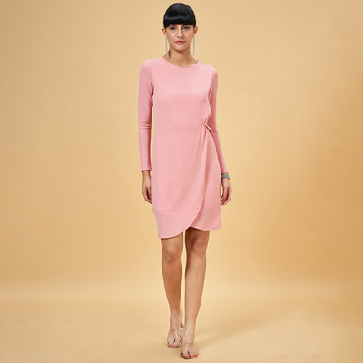 Annabelle by Pantaloons Women A-line Pink Knee Length Dress