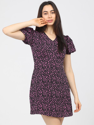 Tokyo Talkies Women Skater Multicolor Above Knee/Mid Thigh Length Dress