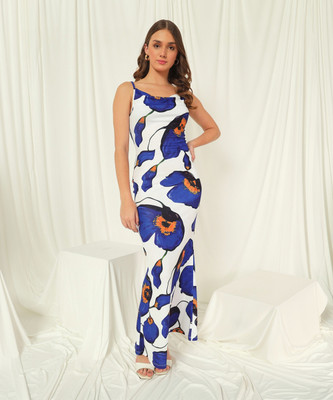 TANDUL Women Bodycon White Maxi/Full Length Dress