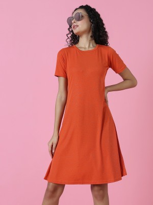 Showoff Women A-line Orange Dress