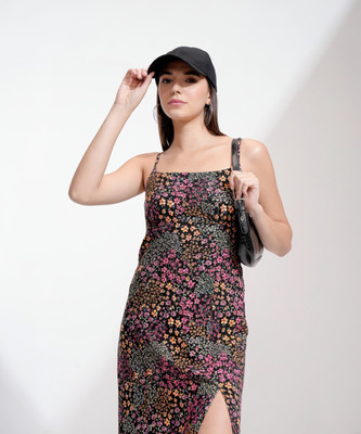 Tokyo Talkies Women Maxi Multicolor Midi/Calf Length Dress