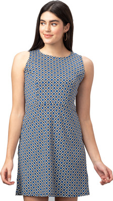 Globus Women A-line Blue Above Knee/Mid Thigh Length Dress