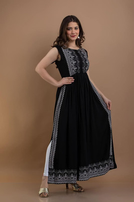 METRONAUT Women Maxi Black Midi/Calf Length Dress