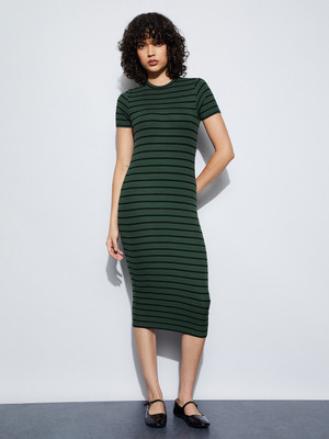 Ginger by Lifestyle Women Bodycon Green Midi/Calf Length Dress