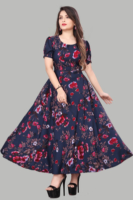 ANTRA Women A-line Multicolor Ankle Length Dress