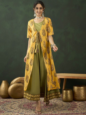Sangria Women A-line Yellow Maxi/Full Length Dress