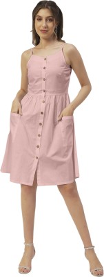 moomaya Women A-line Pink Dress