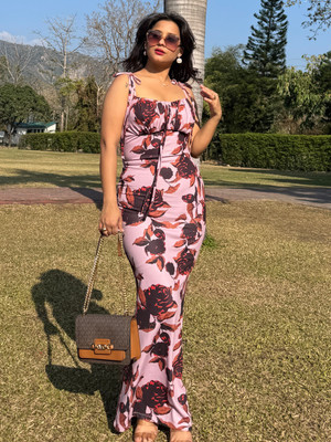 TANDUL Women Bodycon Multicolor Maxi/Full Length Dress