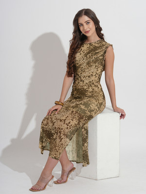 all about you Women Sheath Beige Maxi/Full Length Dress