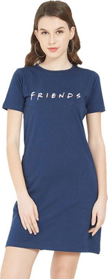 HouseOfCommon Women T Shirt Black Above Knee/Mid Thigh Length Dress