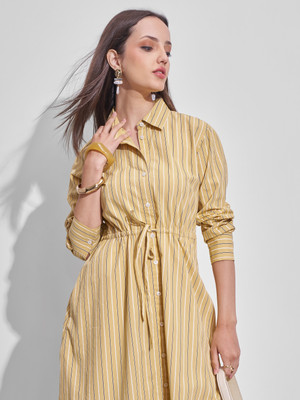Tokyo Talkies Women Shirt Multicolor Midi/Calf Length Dress