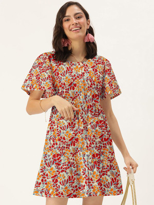 Dressberry Women A-line Multicolor Above Knee/Mid Thigh Length Dress